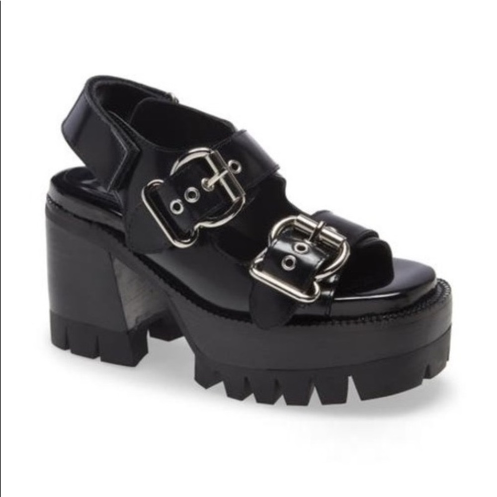 Jeffrey Campbell Huncho platform sandals.